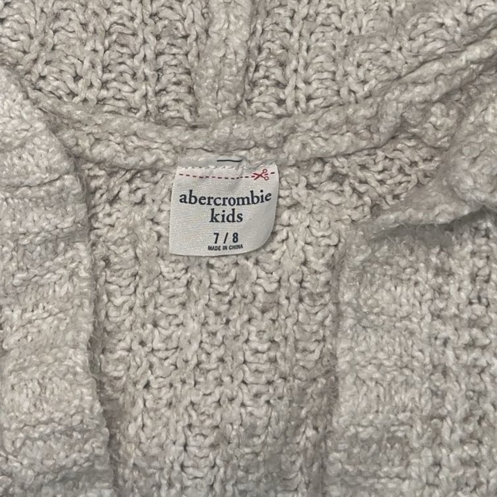 Abercrombie Kids girls 7/8 Cozy Cream Hooded Sweater - Picture 3 of 4